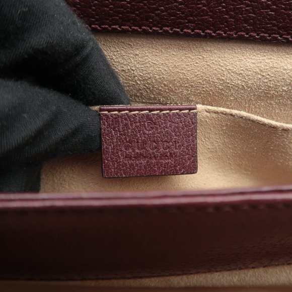 Gucci Burgundy Shoulder Bag with Gold Chain - Picture 9 of 12